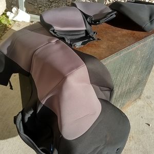 Infinity Qx80 seat covers heat rest covers and arm rest cover black and grey